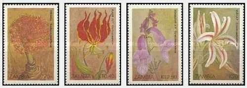 Stamps Flora Zambia 477/80 (32037M)