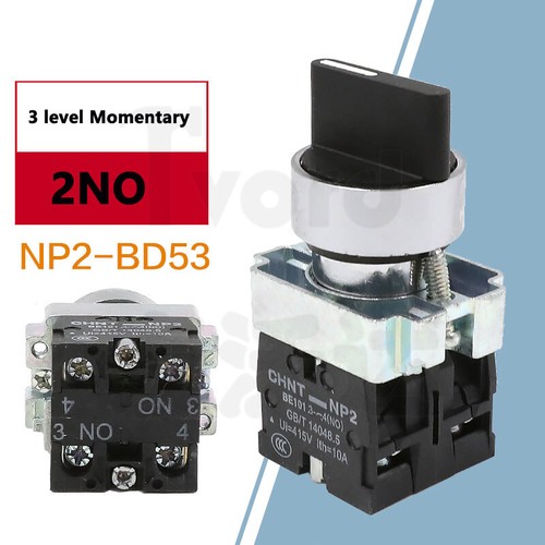 22mm Rotary Power changeover Switch Momentary Latching ON/OFF NO/NC XB2 NP2-BD21 - Picture 13 of 15