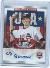 2015 Extra Edition USA Baseball==C.J. Brown rookie autograph-San Diego St.