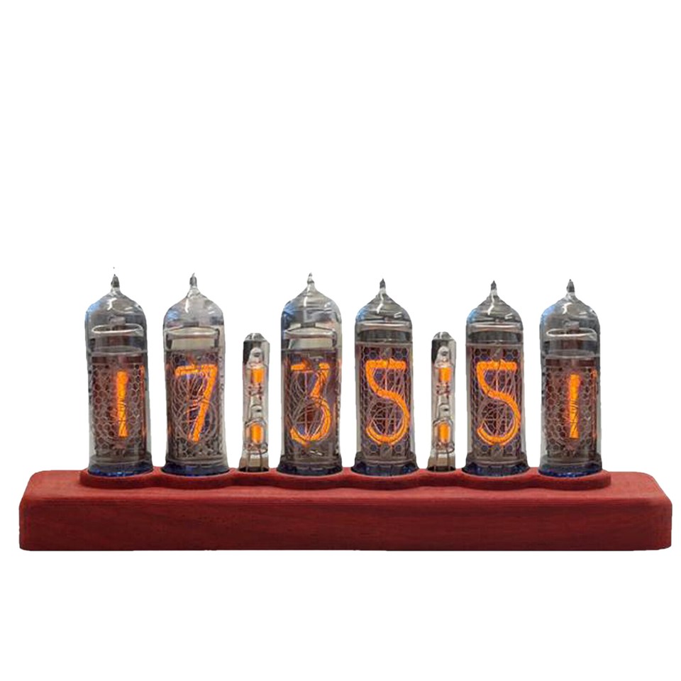 6 bit Nixie Tube Clock IN-14 Digital IN14 Red Pear wood.without Tubes DIY Kit