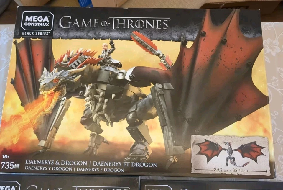 Mega Construx Game of Thrones Red Keep The Wall Iron Throne Drogon NISB 1500 Pcs - Image 2 of 4