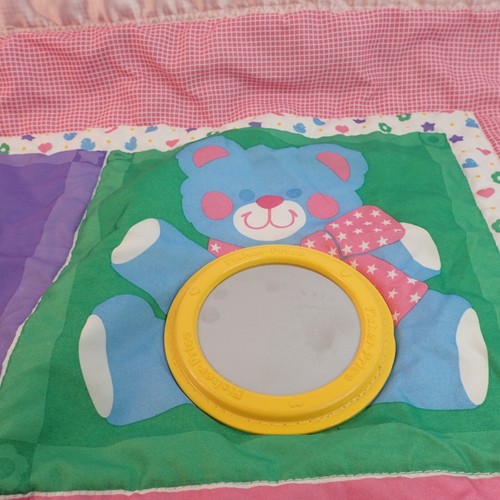 Fisher Price Vtg 1983 Baby Blanket Tummy Time Activity Mat Satin Edge Unisex - Picture 5 of 16