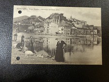 Cartolina Imperia Ventimiglia Fiume Lavandaie Non Voyagee Primo '900 Subalpine