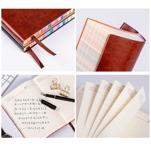 Leather Notebook Notepad Memo Pad with Ribbon Office Writing Supplies - Picture 2 of 10