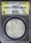 1880-O $1 Morgan Silver Dollar ANACS AU 55 Details | Micro O