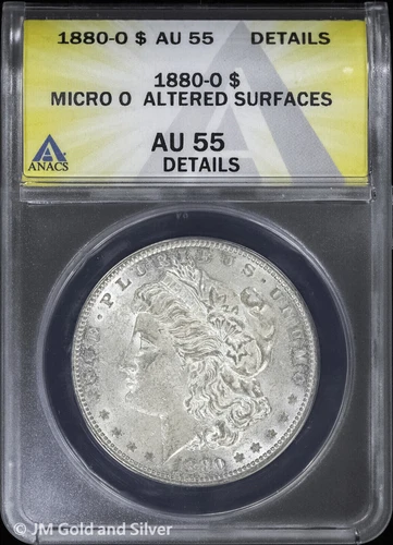1880-O $1 Morgan Silver Dollar ANACS AU 55 Details | Micro O