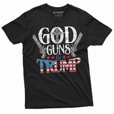 Men's God Guns and Trump T-shirt Presidential Elections Political Tee Shirt