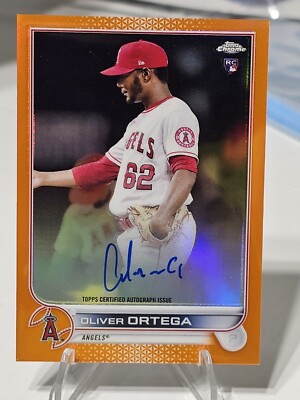 2022 Topps Chrome/25 Orange Wave Refractor Oliver Ortega RA-00 On Card Auto RC 