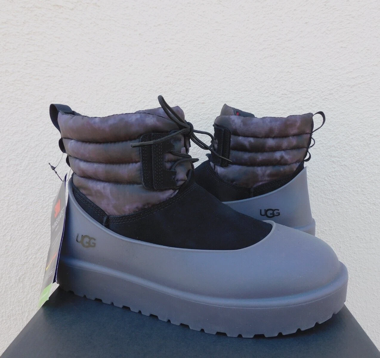 UGG CLASSIC MINI LACE-UP WEATHER SMOKESCREEN SNOW BOOTS, MEN US 12/ EUR 45 ~NEW