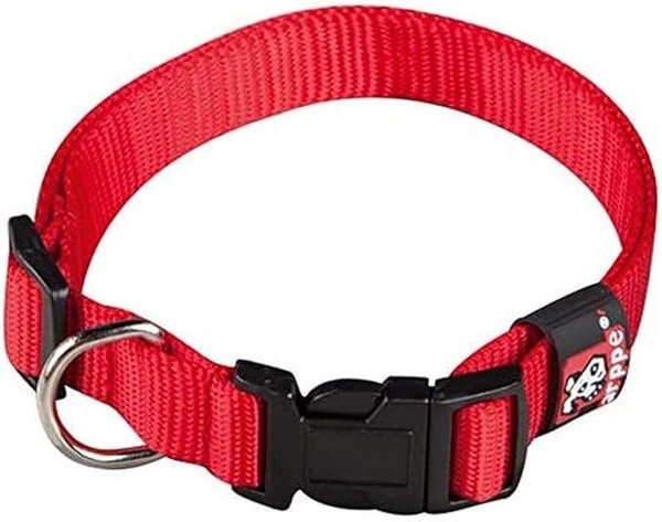 Collar Nylon Basic, Rojo, XS, 1 unidad