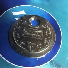 Champion spark plug  taper gap gauge mm and inches keychain FOB stainless 1960s