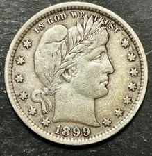 1899-P Barber Quarter Very Nice High Grade Silver Better Philadelphia Date f889