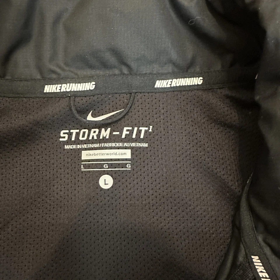 Chaqueta Nike Running Para Hombre Grande Explore Storm Fit 559551 Negra Rendimiento Foto 4 de 4