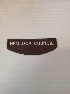 BSA Vintage Hemlock Council Scouts Patch early style Rare Brown Bin62c