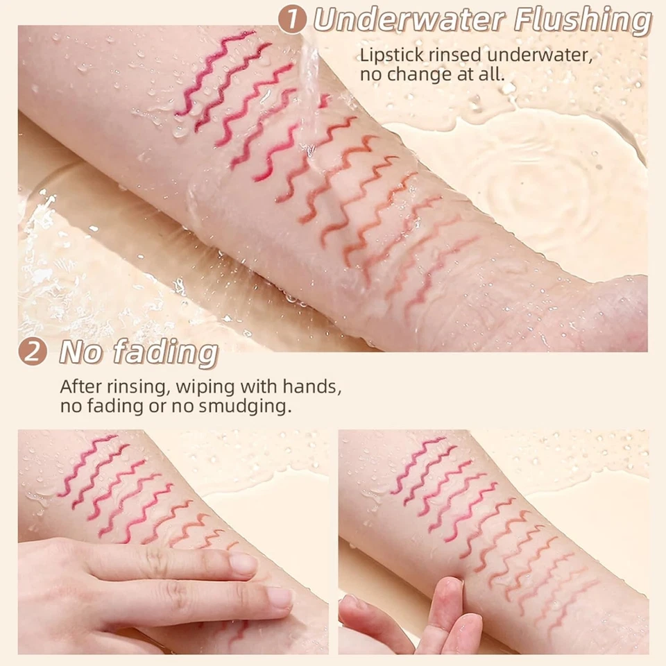 QiBest 12Pcs Crayon Lipsticks Gel Lip Liner Pencil Set, Creamy Long-Lasting Lip - Image 3 of 4