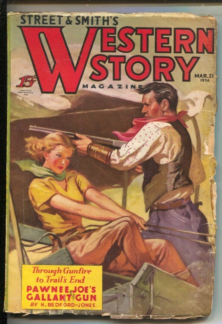 Western Story 3/21/1936-Classic Girl Art cover -