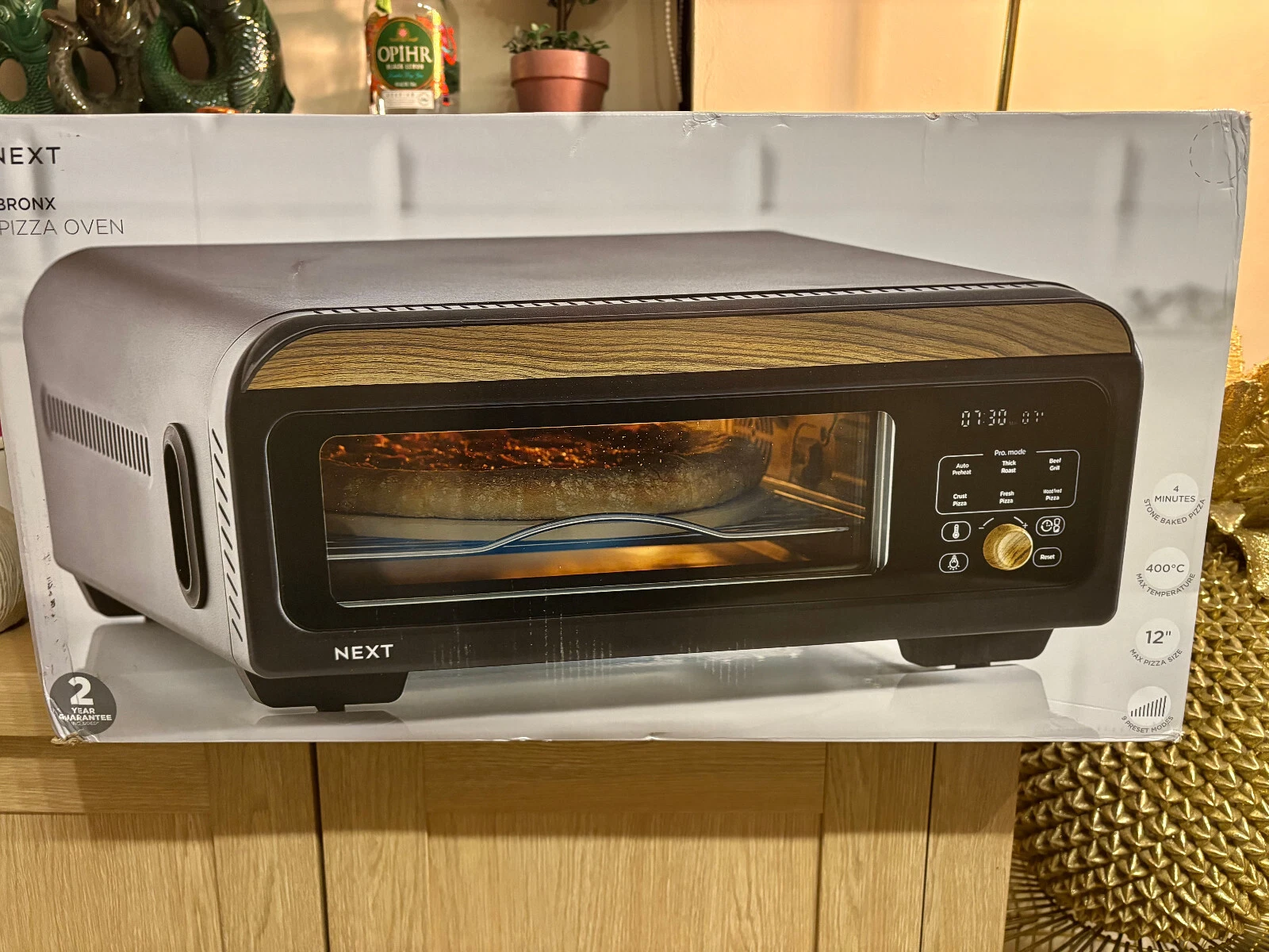**NEXT BRONX BLACK ELECTRICALLY HEATED 12" PIZZA OVEN, BNIB**