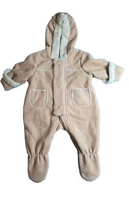 Baby First Tan First Impression Baby Bunting 6-9 Months Faux Suede Tan Soft Sherpa ...
