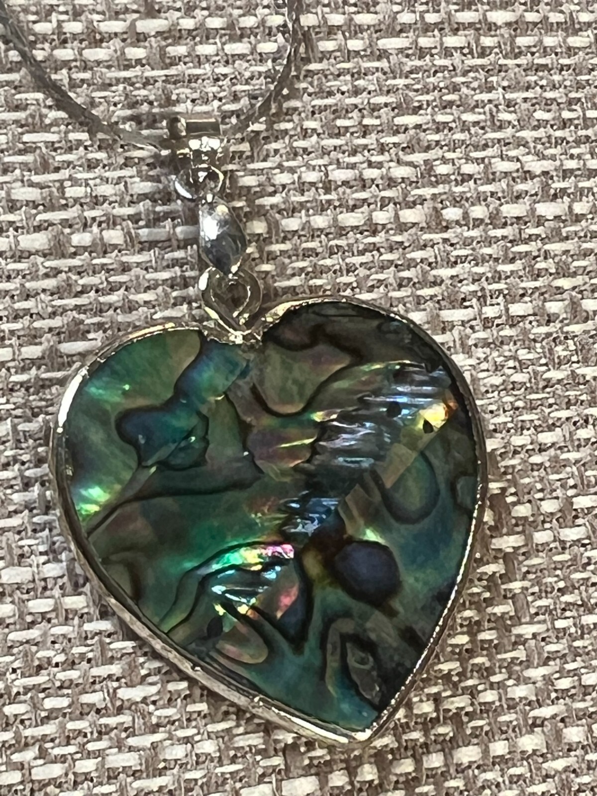 Paua (Abalone) Shell Heart Pendant - 21