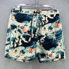 American Eagle Mens Swim Shorts Medium M 34W Multi Color Inseam 7.5in Beach