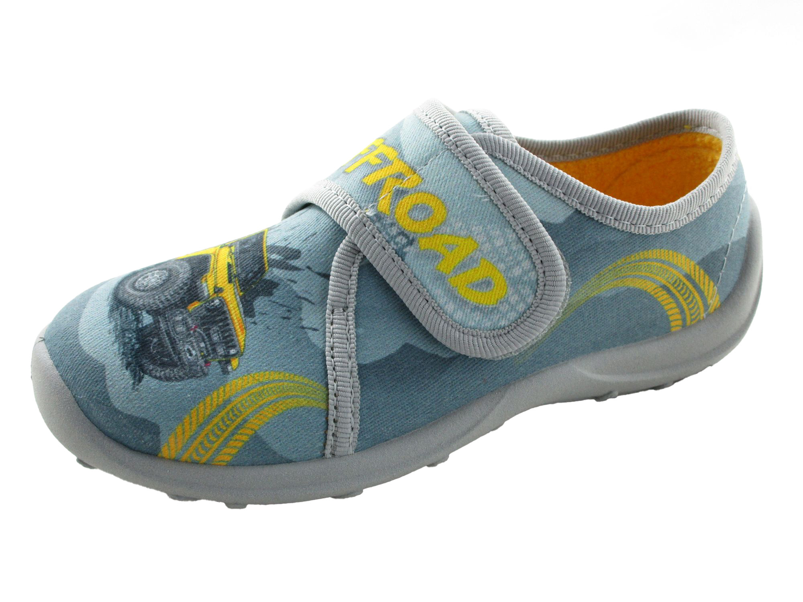 APL Fischer Ciabatta Bambini Motivo Veicolo e Velcro in Cotone 552337