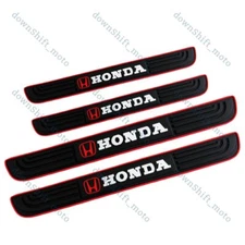 X4 New Black Rubber Car Door Scuff Sill Cover Panel Step Protector For Honda
