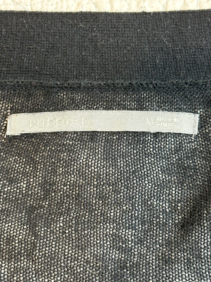 Cárdigan Basura Mujer Negro Transparente con Botones Mangas con Pestaña Enrollable Bolsillos Talla M Foto 4 de 4