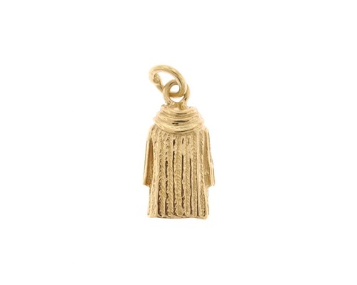 Vintage 14K Yellow Gold 3D 18mm x 9.40mm Fur Coat Charm - Picture 3 of 4