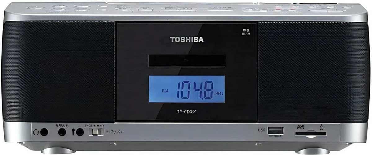 Toshiba SD/USB/CD Boombox Silver with Remote controller TY-CDX91