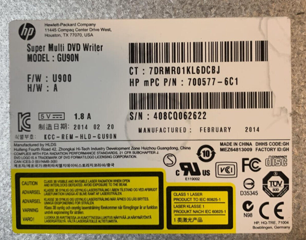 HLDS Hp DVD Writer GU90N P N 700577 6C1 EBay hlds-hp-dvd-writer-gu90n-p-n-700577-6c1-ebay