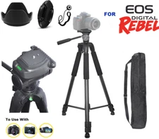 72" TRIPOD  CASE LENS HOOD CAP FOR CANON EOS REBEL T1 T2 T3 T4 T5 T6 T7 XT XS