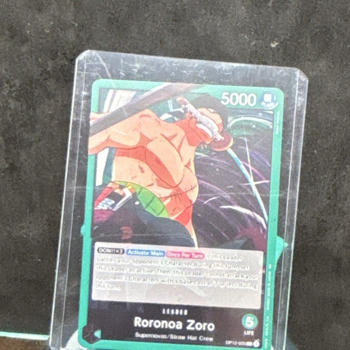 One Piece CCG Roronoa Zoro OP12-020 Leader Card 5000 Power Regular
