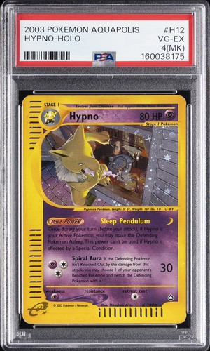 2003 POKEMON AQUAPOLIS #H12 HYPNO-HOLO PSA 4 MK