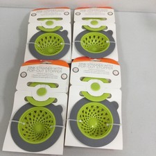 LOT OF 4 Full Circle Sinksational Sink Strainer with Stopper Green. New