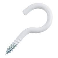 Gebogener Schraubhaken 30X2,3X10 Stahl Weiß Beschichtet 100 Stk