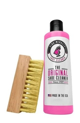 Pink Miracle Shoe Cleaner & Brush Kit 4 oz. Sneaker Fabric & Sole Cleaning - NEW