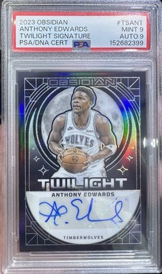2023-24 Panini Obsidian - Twilight Signatures Anthony Edwards #TS-ANT /49 PSA 9