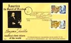 BEN FRANKLIN 1976 CANADA JOINT ISSUE  FALKON CACHET FDC UNADDR