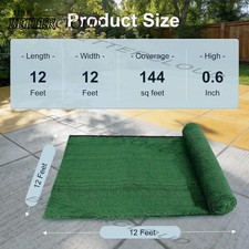 12ft x 12ft Synthetic Landscape Fake Grass Mat Artificial Pet Turf Lawn Garden
