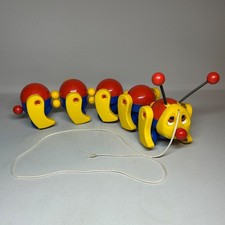 Vintage Kiddicraft Clatterpillar Pull Along Toy Retro 1990's Made in England