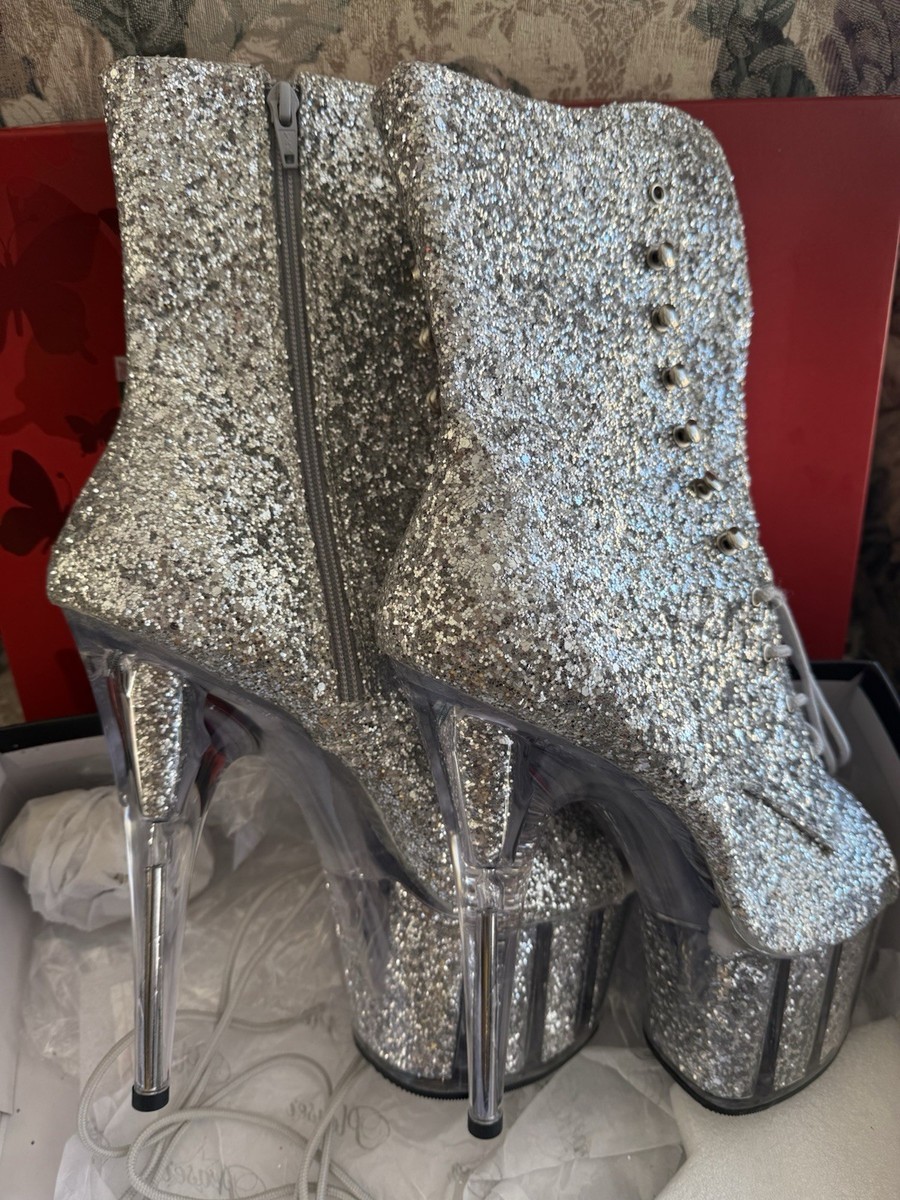 Pleaser Silver Glitter View 2
