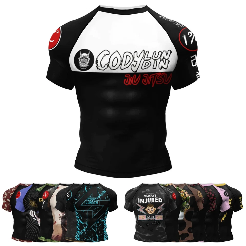 Hot Sale BJJ Rashguard Grappling Brazilian Jiu Jitsu MMA Rash Guard Shirt - Image 3 of 4
