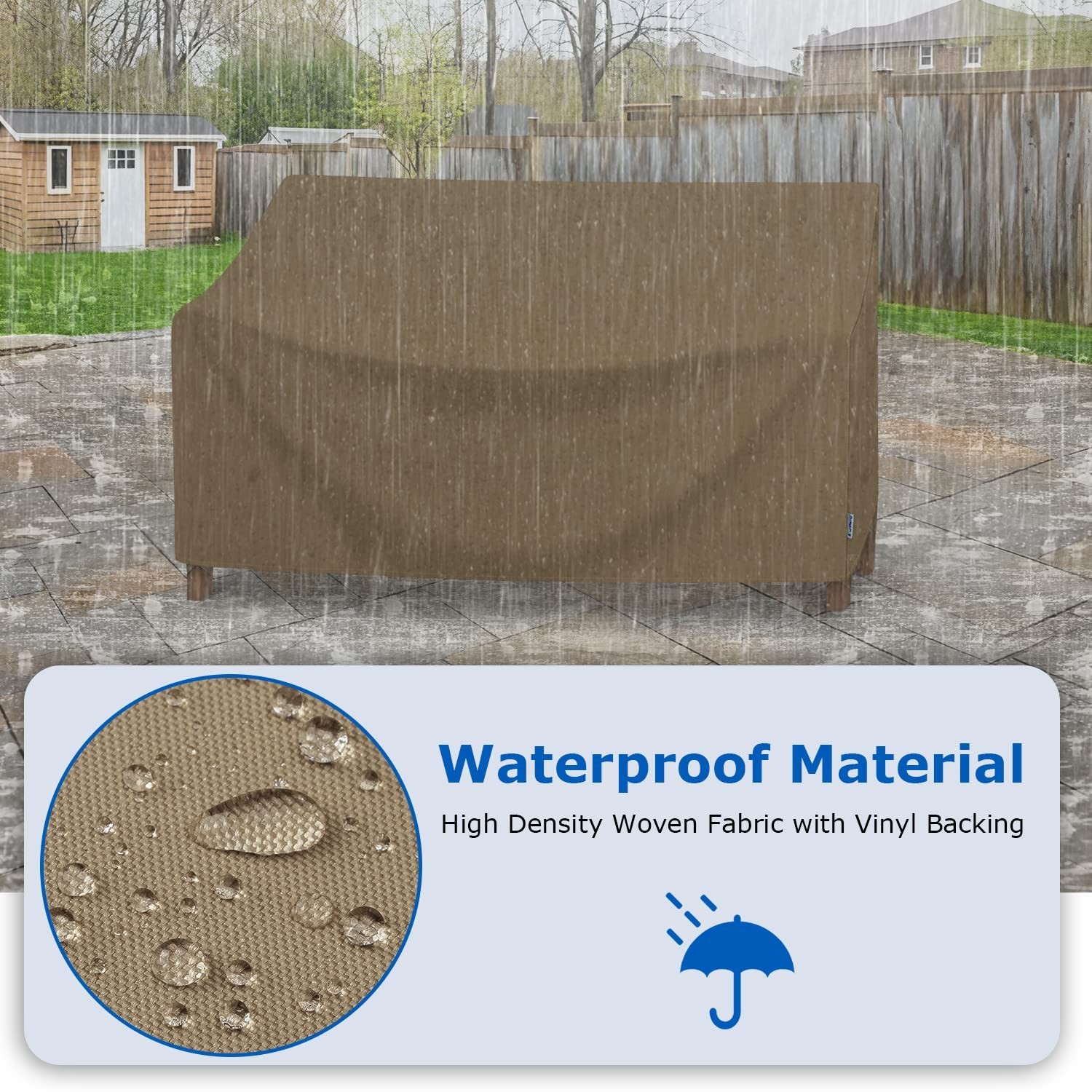 SunPatio Outdoor Sofa Cover 60 Inch, Heavy Duty Waterproof Patio Loveseat Cov...