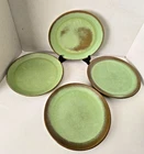 Set 4 Vintage Frankoma 6F Pottery 10-1/4" Dinner Plates Plainsman Green