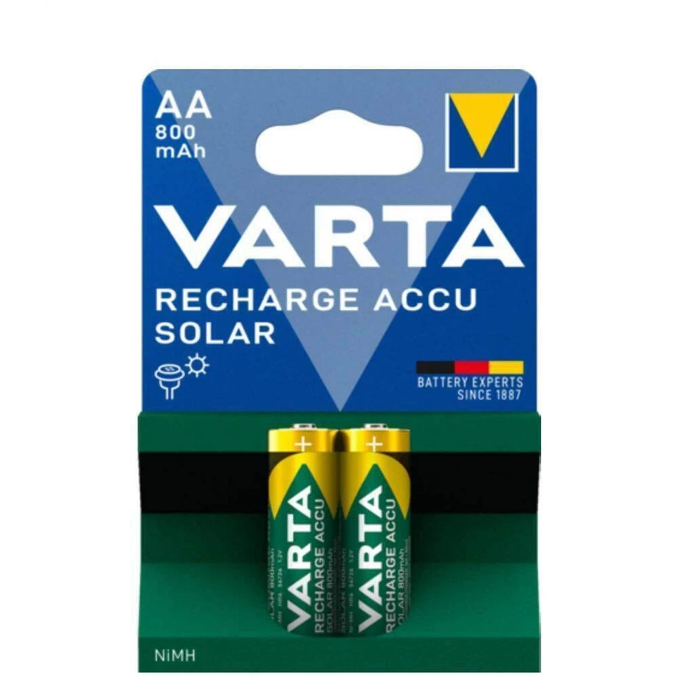 2x Varta Recharge Accu Solaire AA 800mAh NiMH 1,2V Batterie - Photo 1/1