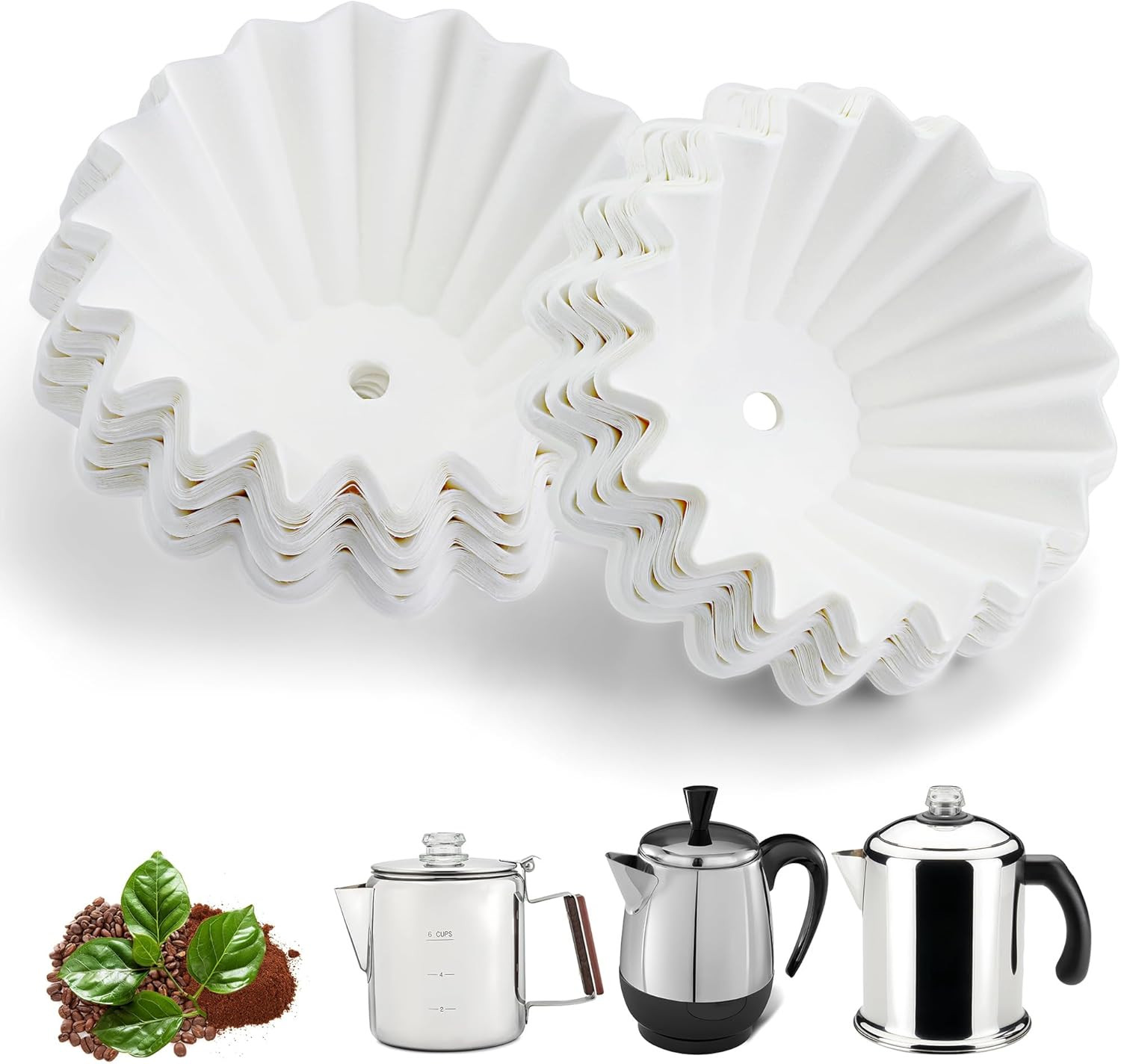 Coffee Filters Compatible with Farberware Coffee Percolator, 150 Pcs White Perco