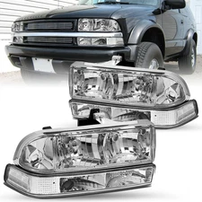 For 1998-2004 Chevy S10 Pickup Blazer Headlights Bumper Lamps Left&Right Side
