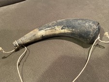 Antique Powder Horn 9” Cow Horn / Rifle / Muzzleloader