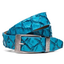 Olivieri Genuine Pirarucu Exotic Belt Caribbean Blue