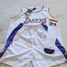SPORT BEST FASHION Lakers Kobe Bryant Jersey Shorts Socks Set Size 26 White Pur…